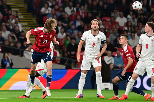 England v Czechia, UEFA Nations League Czechia midfielder Alex Kral (21) heads the ball during the UEFA Nations League match between England and Czechia at Wembley Stadium, London, UK on 6 October 2026. London Wembley Stadium Greater London UK Editorial use only , Copyright: xDennisxGoodwinx PSI-24957-0020