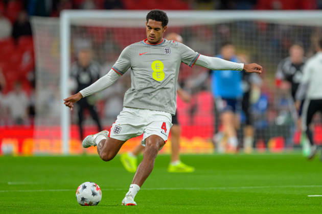 LONDON, ENGLAND OCTOBER 06 - Jarell Quansah of England during pre game warm up before the UEFA Nations League game between England and Czechia at Wembley Stadium on October 06, 2026 in London, England. (Photo by Keeran Marquis Sports Press Photo) Copyright: xKeeranxMarquis SPPx Sportspressphoto_SPR247173