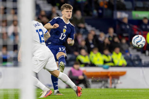 Scotland v Slovenia, UEFA Nations League Ben Gannon-Doak of Scotland national team, Nationalteam swings the ball into the box during the UEFA Nations League League B Group B1 between Scotland and Slovenia. Barclays Hampden, Hampden Park, Glasgow, Scotland. 6 October 2026. Hampden Park Barclays Hampden Glasgow Scotland Editorial use only , Copyright: xColinxPoultneyx PSI-24964-0005