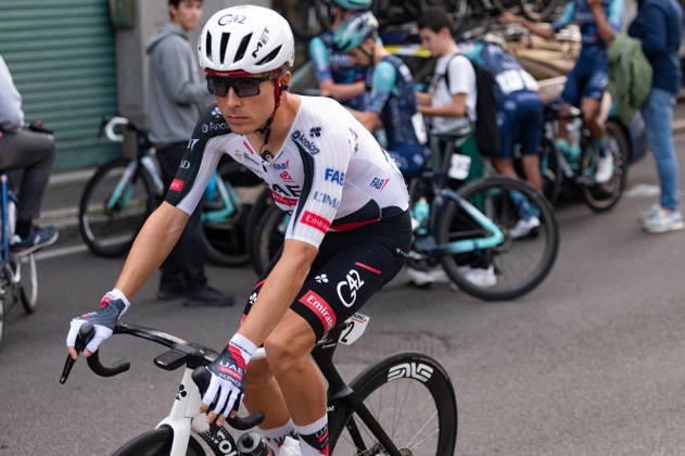IPA89374884 - Benoit COSNEFROY, UAE TEAM EMIRATES XRG, at the start of the 2026 Tre Valli Varesine in Busto Arsizio, Italy, on October 6, 2026 Copyright: xSilviaxColombo IPAxSportx xx IPA89374884