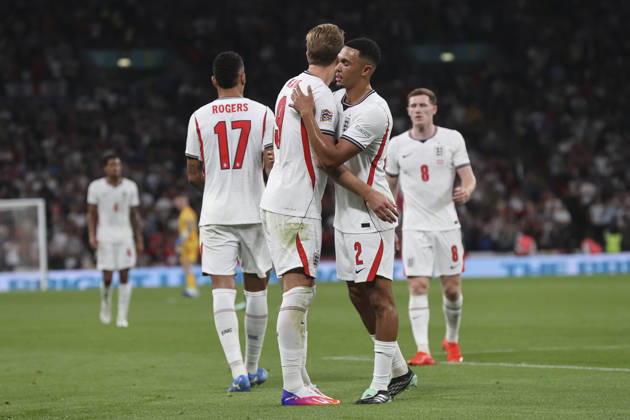 England v Czechia UEFA Nations League The England players celebrate their side™s 1st goal during the UEFA Nations League match at Wembley Stadium, London 06 10 2026 UK Newspapers OUT Copyright: xPaulxChestertonx FIL-24030-0004