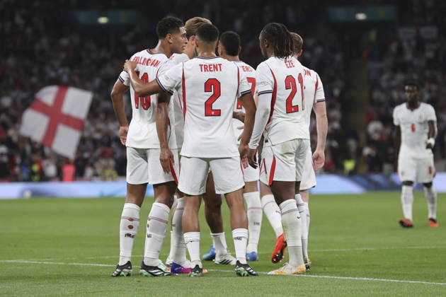 England v Czechia UEFA Nations League The England players celebrate their side™s 1st goal during the UEFA Nations League match at Wembley Stadium, London 06 10 2026 UK Newspapers OUT Copyright: xPaulxChestertonx FIL-24030-0007