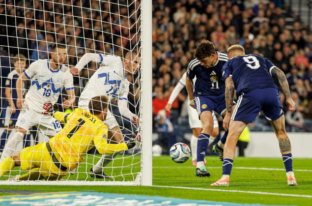 05.10.2026: Scotland v Slovenia: Ryan Christie of Scotland scores with a backheel Copyright: xWilliexVassx NINTCHDBPICT001113839688