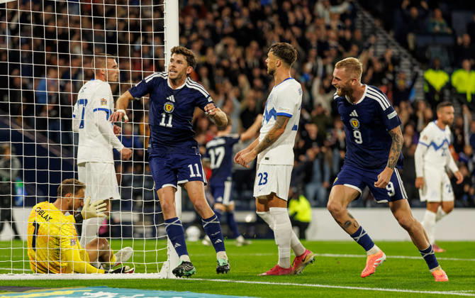 05.10.2026: Scotland v Slovenia: Ryan Christie of Scotland scores with a backheel and celebrates Copyright: xWilliexVassx NINTCHDBPICT001113840196