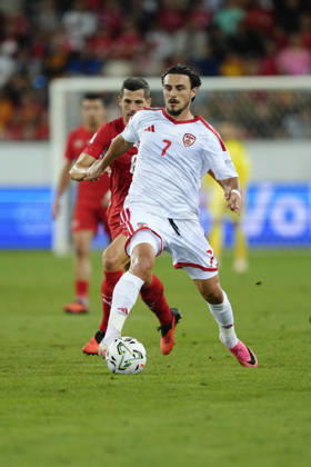 Luzern, Switzerland - October 06: Eljif Elmas (7 MKD) against Remo Freuler (8 SUI) during the UEFA Nations League match between Switzerland and North Macedonia at thermoplan arena on October 06, 2026 in Luzern, Switzerland. Copyright: xKjetilxWaberx xSPPx Sportspressphoto_SPR247238