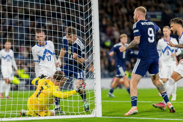 Scotland v Slovenia, UEFA Nations League GOAL! 1-0 Ryan Christie of Scotland national team, Nationalteam opens the scoring during the UEFA Nations League League B Group B1 between Scotland and Slovenia. Barclays Hampden, Hampden Park, Glasgow, Scotland. 6 October 2026. Hampden Park Barclays Hampden Glasgow Scotland Editorial use only , Copyright: xColinxPoultneyx PSI-24964-0008