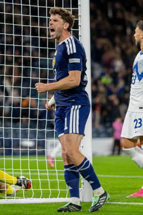 Scotland v Slovenia, UEFA Nations League GOAL! 1-0 Ryan Christie of Scotland national team, Nationalteam celebrates the opening goal during the UEFA Nations League League B Group B1 between Scotland and Slovenia. Barclays Hampden, Hampden Park, Glasgow, Scotland. 6 October 2026. Hampden Park Barclays Hampden Glasgow Scotland Editorial use only , Copyright: xColinxPoultneyx PSI-24964-0011