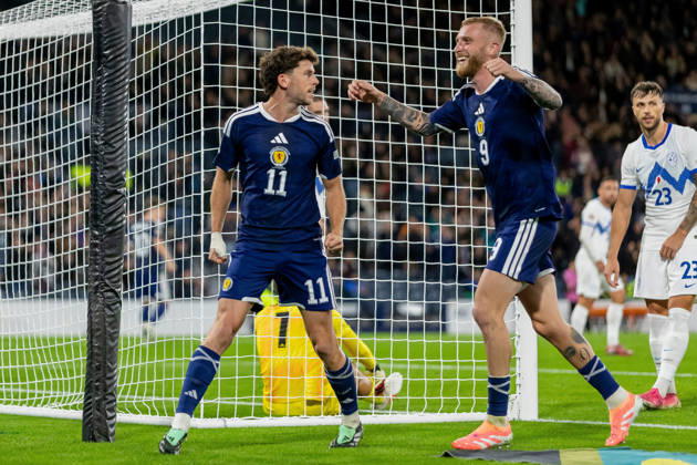 Scotland v Slovenia, UEFA Nations League GOAL! 1-0 Ryan Christie of Scotland national team, Nationalteam celebrates the opening goal during the UEFA Nations League League B Group B1 between Scotland and Slovenia. Barclays Hampden, Hampden Park, Glasgow, Scotland. 6 October 2026. Hampden Park Barclays Hampden Glasgow Scotland Editorial use only , Copyright: xColinxPoultneyx PSI-24964-0014