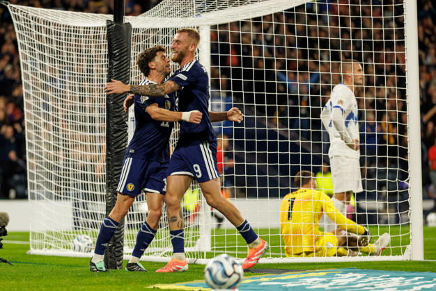 05.10.2026: Scotland v Slovenia: Ryan Christie celeberates with Oliver McBurnie of Scotland Copyright: xWilliexVassx NINTCHDBPICT001113840788