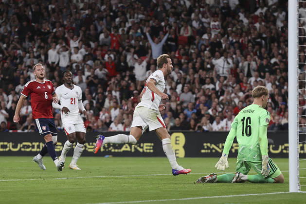 England v Czechia UEFA Nations League Harry Kane of England celebrates scoring his sides 2nd goal during the UEFA Nations League match at Wembley Stadium, London 06 10 2026 UK Newspapers OUT Copyright: xPaulxChestertonx FIL-24030-0012