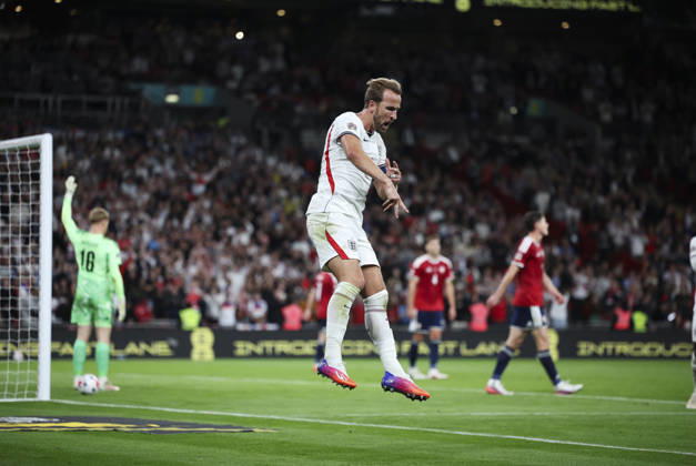 England v Czech Republic, UEFA Nations League, League A - Group 3 London, UK: England v Czech Republic, UEFA Nations League, League A - Group 3, Wembley Stadium. 6 October 2026 Photograph by Marc Aspland for The Times & The Sunday Times Harry Kane of England celebrates scoring his teams 2nd goal 2-0  Copyright: xMarcxAsplandx NINTCHDBPICT001113842021
