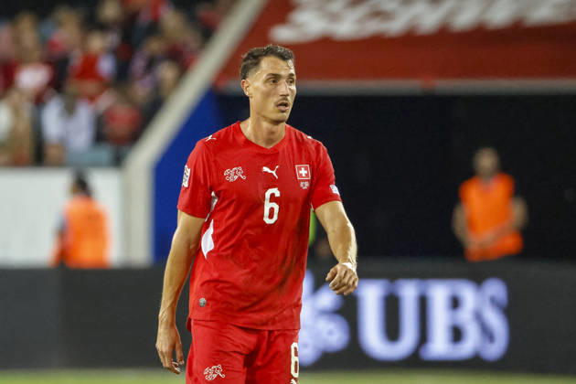 Vincent Sierro (Schweiz, 06) , Schweiz, UEFA , Nations League, Matchday 4, Schweiz vs. Nordmazedonien, 06.10.2026, Luzern Swissporarena Schweiz Copyright: xGrantxHubbsx