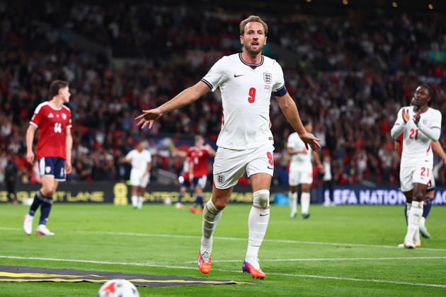 London, England, 6th October 2026. Harry Kane of England celebrates after scoring to make it 2-0 during the England vs Czech Republic UEFA Nations League match at Wembley Stadium, London. Picture credit should read: Paul Terry Sportimage EDITORIAL USE ONLY. No use with unauthorised audio, video, data, fixture lists, club league logos or live services. Online in-match use limited to 120 images, no video emulation. No use in betting, games or single club league player publications. SPI_026_PT_England__Czechia SPI-5055-0026