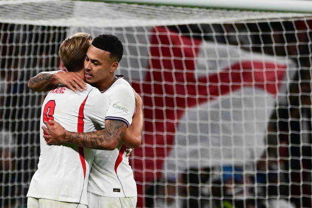 England v Czechia, UEFA Nations League GOAL England forward Harry Kane (9) scores a goal and celebrates with England forward Morgan Rogers (17) 2-0 during the UEFA Nations League match between England and Czechia at Wembley Stadium, London, UK on 6 October 2026. London Wembley Stadium Greater London UK Editorial use only , Copyright: xDennisxGoodwinx PSI-24957-0040