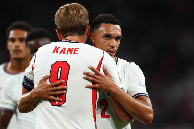 UEFA Nations League: England v Czech Republic LONDON, UK - 6th Oct 2026: Harry Kane of England celebrates scoring his side s second goal with team mate Trent Alexander-Arnold during the UEFA Nations League Group A3 match between England and Czech Republic at Wembley Stadium London Wembley Stadium England United Kingdom Copyright: xCraigxMercerx xPeakxActionxPhotosx