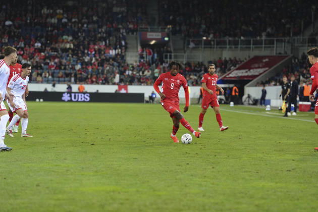 Luzern, Switzerland - October 06: Johan Manzambi (9 SUI) during the UEFA Nations League match between Switzerland and North Macedonia at thermoplan arena on October 06, 2026 in Luzern, Switzerland. Copyright: xKjetilxWaberx xSPPx Sportspressphoto_SPR247315