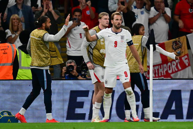 England v Czechia, UEFA Nations League GOAL England forward Harry Kane (9) scores a goal and celebrates with England forward Dominic Calvert-Lewin (19) 3-0 during the UEFA Nations League match between England and Czechia at Wembley Stadium, London, UK on 6 October 2026. London Wembley Stadium Greater London UK Editorial use only , Copyright: xDennisxGoodwinx PSI-24957-0046