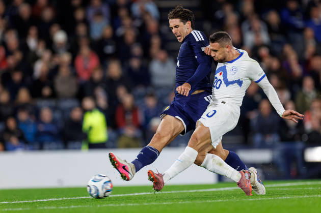05.10.2026: Scotland v Slovenia: Aljosa Matko of Slovenia beats the challenge of Luis Binks of Scotland to score for Slovenia  Copyright: xWilliexVassx NINTCHDBPICT001113849250
