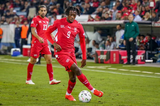 Fussball UEFA Nations League 2026 - 2027, 4. Spieltag - Schweiz vs Nordmazedonien - Thermoplan Arena (Luzern): Johan Manzambi (Schweiz, 9) Copyright: xJOERANxSTEINSIEKx