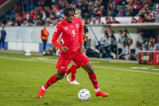 Fussball UEFA Nations League 2026 - 2027, 4. Spieltag - Schweiz vs Nordmazedonien - Thermoplan Arena (Luzern): Johan Manzambi (Schweiz, 9) Copyright: xJOERANxSTEINSIEKx