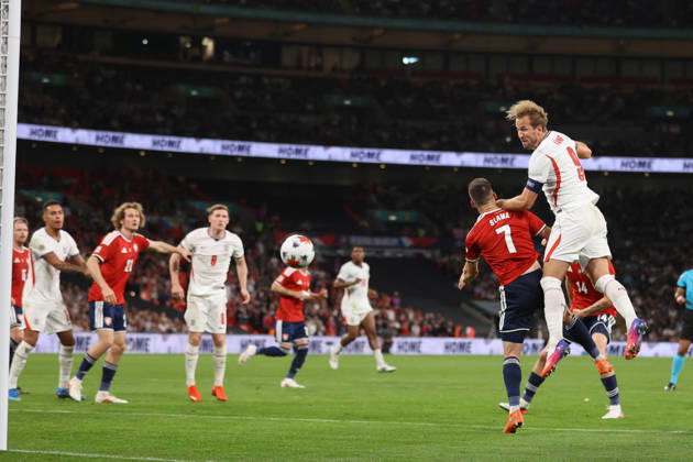 England v Czechia 06 October 2026, Wembley - UEFA Nations League - England v Czechia - Harry Kane of England scores the third goal for his team with a header from a corner kick - Photo: Jacques Feeney Offside. London UK Copyright: xJacquesxFeeneyx xOffsidexOffside