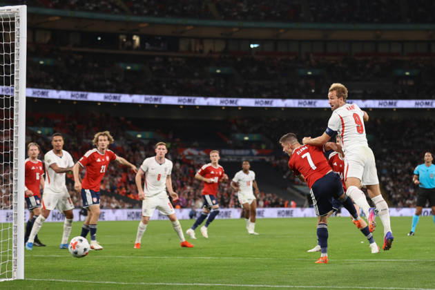 England v Czechia 06 October 2026, Wembley - UEFA Nations League - England v Czechia - Harry Kane of England scores the third goal for his team with a header from a corner kick - Photo: Jacques Feeney Offside. London UK Copyright: xJacquesxFeeneyx xOffsidexOffside