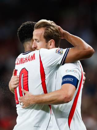 Harry Kane of England celebrates scoring his teams third goal with Jude Bellingham of England England v Czechia, UEFA Nations League, Football, Wembley Stadium, London, UK - 06 Oct 2026London Wembley Stadium United Kingdom  Copyright: xMattxImpey Shutterstockx 17188908el