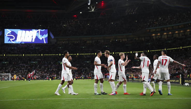 England v Czech Republic, UEFA Nations League, League A - Group 3 London, UK: England v Czech Republic, UEFA Nations League, League A - Group 3, Wembley Stadium. 6 October 2026 Photograph by Marc Aspland for The Times & The Sunday Times Harry Kane of England scores and celebrates scoring his 2nd and his teams 3rd goal 3-0  Copyright: xMarcxAsplandx NINTCHDBPICT001113850720