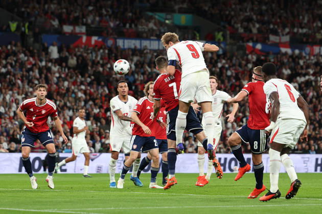 England v Czech Republic, UEFA Nations League Harry Kane of England scores the third goal of the match header during the England v Czech Republic UEFA Nations League Group 3 match at Wembley Stadium, London, England on 6 October 2026 Credit: Tiego Grenho Every Second Media Editorial use only. All images are copyright Every Second Media Limited. No images may be reproduced without prior permission. Copyright: xIMAGO EveryxSecondxMediax ESM-2201-0044 TiegoxGrenhox xEveryxSecondxMediax