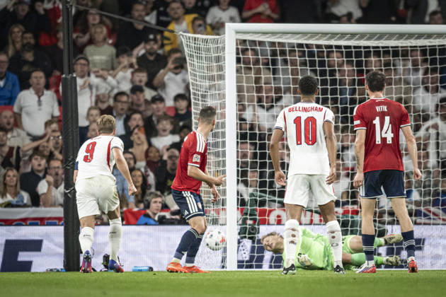 RECORD DATE NOT STATED 6th October 2026; Wembley Stadium, London, England; UEFA Nations League Football, England versus Czech Republic; Harry Kane of England scores in the 57th minute to make the score 3-0 GodfreyxPitt