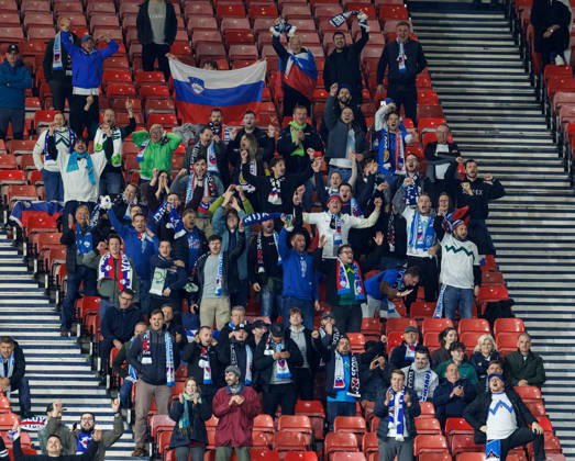 05.10.2026: Scotland v Slovenia: Slovemian fans celebrate  Copyright: xWilliexVassx NINTCHDBPICT001113853117