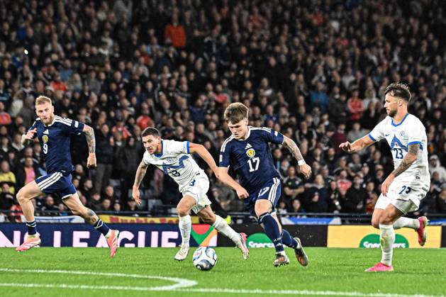 Scotland v Slovenia UEFA Nations League Ben Gannon-Doak of Scotland on the ball during the UEFA Nations League match at Barclays Hampden, Glasgow 06 10 2026 UK Newspapers OUT Copyright: xJamiexJohnstonx FIL-24032-0100