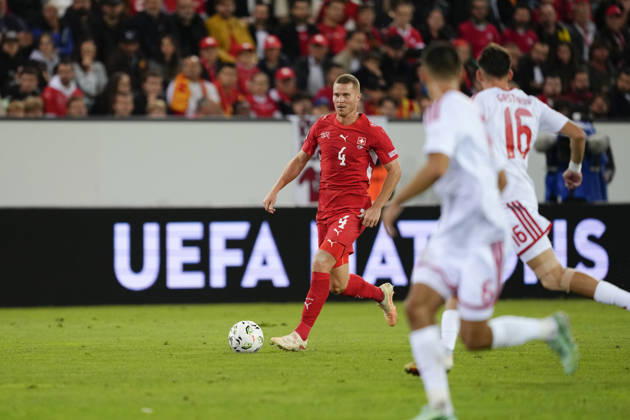 Luzern, Switzerland - October 06: Nico Elvedi (4 SUI) during the UEFA Nations League match between Switzerland and North Macedonia at thermoplan arena on October 06, 2026 in Luzern, Switzerland. Copyright: xKjetilxWaberx xSPPx Sportspressphoto_SPR247374
