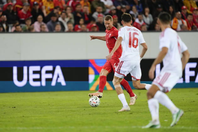 Luzern, Switzerland - October 06: Nico Elvedi (4 SUI) during the UEFA Nations League match between Switzerland and North Macedonia at thermoplan arena on October 06, 2026 in Luzern, Switzerland. Copyright: xKjetilxWaberx xSPPx Sportspressphoto_SPR247375