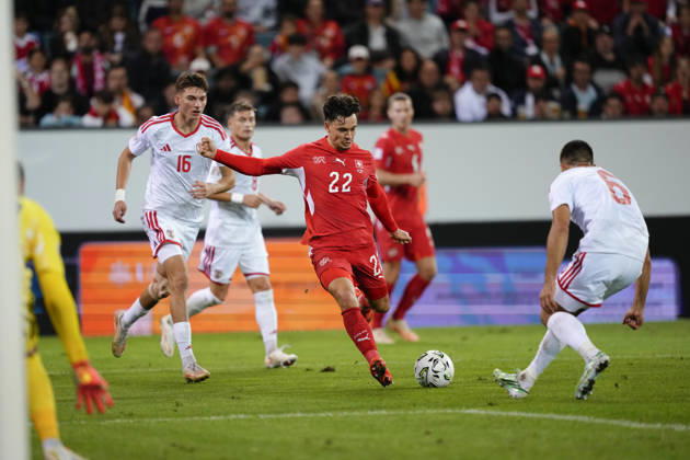 Luzern, Switzerland - October 06: Fabian Rieder (22 SUI) in action during the UEFA Nations League match between Switzerland and North Macedonia at thermoplan arena on October 06, 2026 in Luzern, Switzerland. Copyright: xKjetilxWaberx xSPPx Sportspressphoto_SPR247376