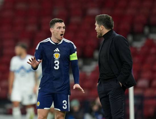 Scotland captain Andy Robertson with Scotland Manager Sebastien Pocognoli Scotland v Slovenia, Football, UEFA Nation s League, Group B1, Hampden Park, Glasgow, UK, Hampden Park, Glasgow, Scotland, Scotland, UK - 06 Oct 2026Glasgow Hampden Park Scotland United Kingdom Copyright: xStuartxWallace Shutterstockx 17189021au