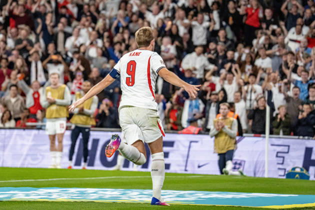06.10.2026, xdaymx, Fussball Nations League, England - Tschechien. Harry Kane (England) mit dem 3:0 nach einem Kopfball. London