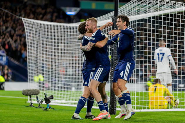 Scotland v Slovenia, UEFA Nations League GOAL! 1-0! Ryan Christie of Scotland national team, Nationalteam celebrates after he scores the opening goal during the UEFA Nations League League B Group B1 between Scotland and Slovenia. Barclays Hampden, Hampden Park, Glasgow, Scotland. 6 October 2026. Hampden Park Barclays Hampden Glasgow Scotland Editorial use only , Copyright: xColinxPoultneyx PSI-24964-0057