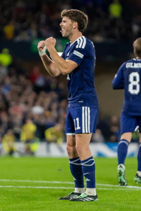 Scotland v Slovenia, UEFA Nations League GOAL! 1-0! Ryan Christie of Scotland national team, Nationalteam celebrates after he scores the opening goal during the UEFA Nations League League B Group B1 between Scotland and Slovenia. Barclays Hampden, Hampden Park, Glasgow, Scotland. 6 October 2026. Hampden Park Barclays Hampden Glasgow Scotland Editorial use only , Copyright: xColinxPoultneyx PSI-24964-0058