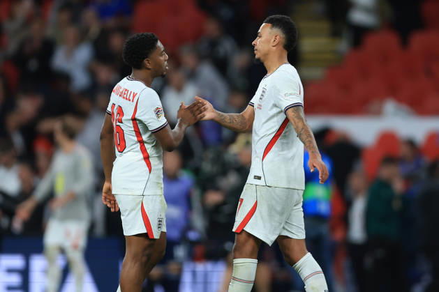England v Czechia - UEFA Nations League 2026 27 Group A3 MD4 Myles Lewis-Skelly of England and Morgan Rogers of England celebrate after winning the UEFA Nations League 2026 27 group phase match between England and Czechia at Wembley Stadium on October 6, 2026 in London, England. London Wembley Stadium England United Kingdom Copyright: xAllstarxPicturexLibraryxLtdx