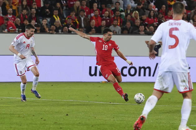 Luzern, Switzerland - October 06: Mohamed Zeki Amdouni (10 SUI) during the UEFA Nations League match between Switzerland and North Macedonia at thermoplan arena on October 06, 2026 in Luzern, Switzerland. Copyright: xKjetilxWaberx xSPPx Sportspressphoto_SPR247383