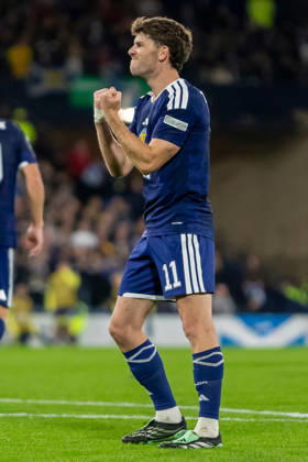 Scotland v Slovenia, UEFA Nations League GOAL! 1-0! Ryan Christie of Scotland national team, Nationalteam celebrates after he scores the opening goal during the UEFA Nations League League B Group B1 between Scotland and Slovenia. Barclays Hampden, Hampden Park, Glasgow, Scotland. 6 October 2026. Hampden Park Barclays Hampden Glasgow Scotland Editorial use only , Copyright: xColinxPoultneyx PSI-24964-0059
