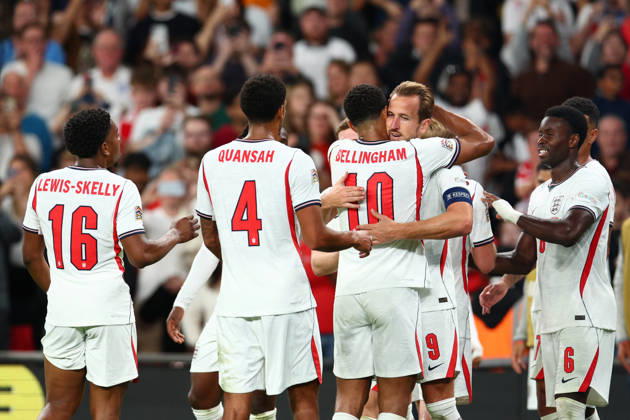 UEFA Nations League: England v Czech Republic LONDON, UK - 6th Oct 2026: Harry Kane of England celebrates scoring his side s third goal with team mates during the UEFA Nations League Group A3 match between England and Czech Republic at Wembley Stadium London Wembley Stadium England United Kingdom Copyright: xCraigxMercerx xPeakxActionxPhotosx
