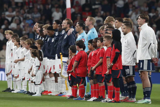 England v Czechia UEFA Nations League The players line up before the UEFA Nations League match at Wembley Stadium, London 06 10 2026 UK Newspapers OUT Copyright: xPaulxChestertonx FIL-24030-0081