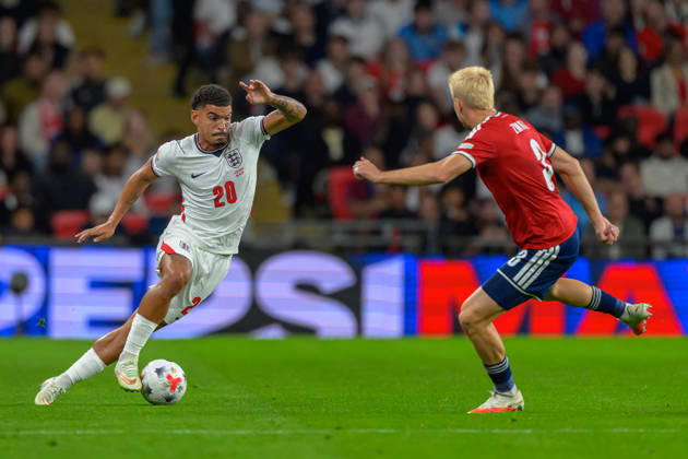 LONDON, ENGLAND OCTOBER 06 - Morgan Gibbs-White of England during the UEFA Nations League game between England and Czechia at Wembley Stadium on October 06, 2026 in London, England. (Photo by Keeran Marquis Sports Press Photo) Copyright: xKeeranxMarquis SPPx Sportspressphoto_SPR247438