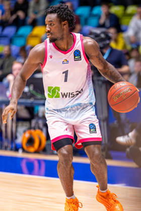 FRANKFURT AM MAIN, GERMANY - OCTOBER 6: Isaiah Swope (Skyliners Frankfurt, 1) during the BKT EuroCup 2026 27, match between Frankfurt Skyliners vs. BC Siauliai at Suewag Energie Arena on October 6, 2026 in Frankfurt am Main, Germany. Hessen Germany Copyright: xBEAUTIFULxSPORTS Freudensteinx