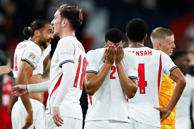 Trent Alexander-Arnold of England pulls his shirt over his face at full-time England v Czechia, UEFA Nations League, Football, Wembley Stadium, London, UK - 06 Oct 2026London Wembley Stadium United Kingdom  Copyright: xMattxImpey Shutterstockx 17188908ig