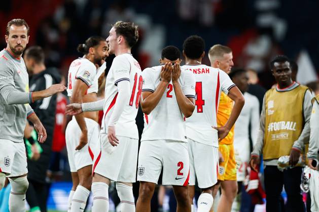 Trent Alexander-Arnold of England pulls his shirt over his face at full-time England v Czechia, UEFA Nations League, Football, Wembley Stadium, London, UK - 06 Oct 2026London Wembley Stadium United Kingdom  Copyright: xMattxImpey Shutterstockx 17188908ie