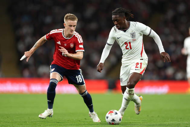 England v Czech Republic, UEFA Nations League MatÄ›j Radosta of Czech Republic pressures Eberechi Eze of England during the England v Czech Republic UEFA Nations League Group 3 match at Wembley Stadium, London, England on 6 October 2026 Credit: Tiego Grenho Every Second Media Editorial use only. All images are copyright Every Second Media Limited. No images may be reproduced without prior permission. Copyright: xIMAGO EveryxSecondxMediax ESM-2201-0109 TiegoxGrenhox xEveryxSecondxMediax