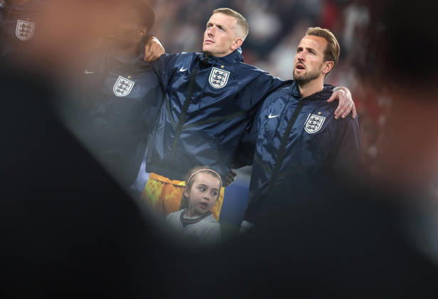 England v Czechia 06 October 2026, London - International Football - UEFA Nations League - England v Czechia - England goalkeeper Jordan Pickford and Harry Kane - Photo: Charlotte Wilson Offside. London UK Copyright: xCharlottexWilsonx xOffsidexOffside